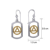 Recovery Silver with 14K Gold Accent Earrings MER2162 - Jewelry