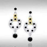 Blaque Circle & Black Spinel Earrings MER384 - Jewelry