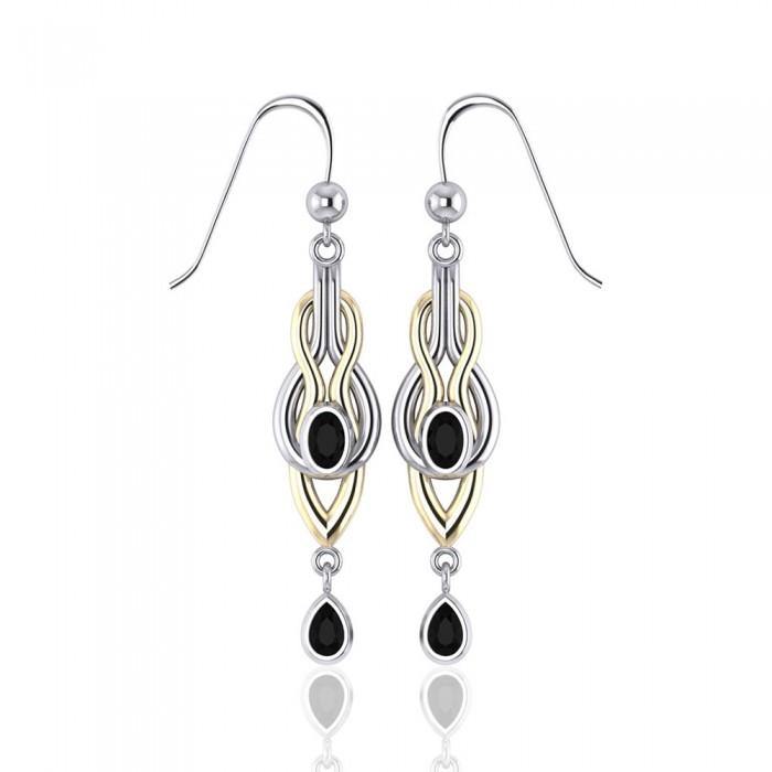 Blaque Braided Silver and Gold Earrings MER385 - Jewelry