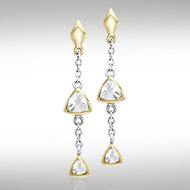 Blaque Hanging Triangles Earrings MER397 - Jewelry
