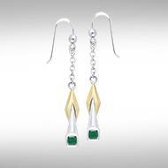 Blaque Silver & Gold Pendant Earrings MER399 - Jewelry