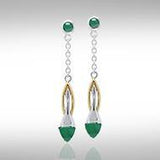 Blaque Silver & Gold Earrings with Gemstones MER408 - Jewelry