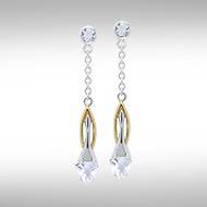 Blaque Silver & Gold Earrings with Gemstones MER408 - Jewelry