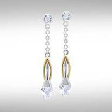 Blaque Silver & Gold Earrings with Gemstones MER408 - Jewelry