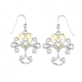 Heartfelt Tree of Life ~ 14k Gold accent and Sterling Silver Jewelry Earrings - Jewelry