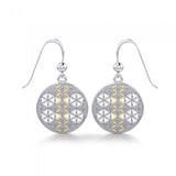 Flower of Life Mandala Silver and Gold Earrings MER514 - Jewelry