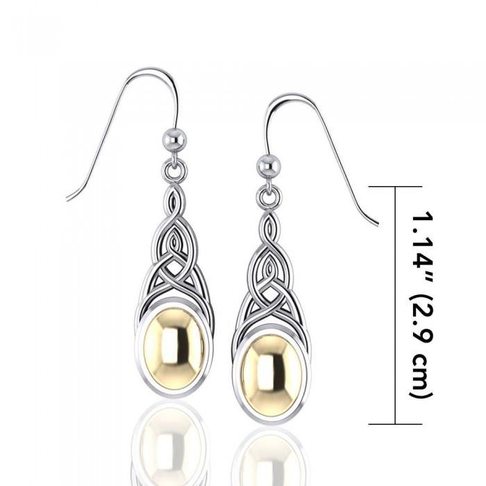 Danu Silver and Gold Celtic Knotwork Earrings MER553 - Jewelry