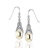 Danu Silver and Gold Celtic Knotwork Earrings MER553 - Jewelry