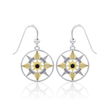 Be a Star Silver and Gold Earrings with Gemstone MER560 - Jewelry