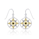 Be a Star Silver and Gold Earrings with Gemstone MER560