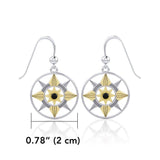 Be a Star Silver and Gold Earrings with Gemstone MER560 - Jewelry