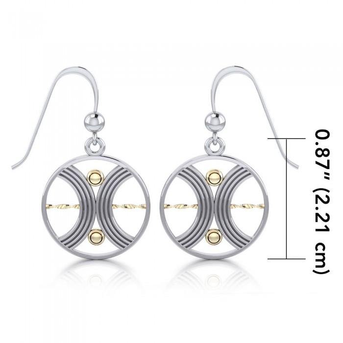 Balance Silver and Gold Earrings MER561 - Jewelry