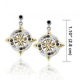 Celtic Quaternary Knot Silver and Gold Earrings MER702 - Jewelry