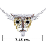 Dali-inspired fine Sterling Silver Animal Head Jewelry Necklace in 14k Gold accent MNC217 - Jewelry