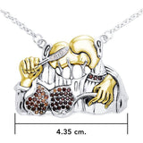 Modern and eccentric ~Dali-inspired fine Sterling Silver Necklace in 14k Gold accent - Jewelry