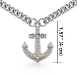 Firm and golden ~ 14k 2 micron gold-plated Anchor with Sterling Silver Jewelry Pendant - Jewelry