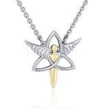Celtic Trinity Angel Necklace MNC423P - Jewelry