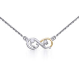 Infinity Cat Silver and Gold Necklace MNC489