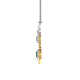 Steampunk Celtic Silver and Gold Accent Necklace with Gemstone MNC550 - Jewelry