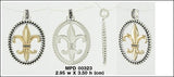 Crowned with Nobility and Spirituality ~ Sterling Silver Jewelry Fleur-de-Lis Braided Pendant MPD323