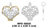 Cari Buziak Celtic Heart Silver and 18K Gold Accent Pendant MPD635