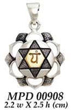 Anahata Heart Silver and Gold Chakra Pendant MPD908 - Jewelry