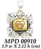 Muladhara Root Silver and Gold Chakra Pendant MPD910 - Jewelry
