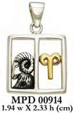 Aries Zodiac Symbol Silver Pendant MPD914
