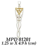 Goddess Trinity Knot Gold Accent Silver Pendant MPD1201