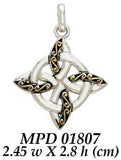 Celtic Four Point Knot Silver & Gold Plated Pendant MPD1807