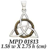 Celtic Trinity with Braid Silver Pendant MPD1813