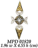 Celtic Trinity Cross Silver & Gold Pendant MPD1820