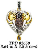 A queen in her own right ~ Dali-inspired fine Sterling Silver Jewelry Pendant in 18k Gold accent MPD2650 - Jewelry