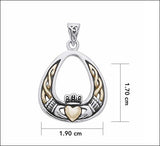 Celtic Claddagh Silver and Gold Pendant MPD3034