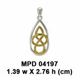 Modern Celtic Knot Silver and Gold Pendant MPD4197