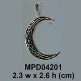 Celtic Knotwork Silver and Gold Crescent Moon MPD4201
