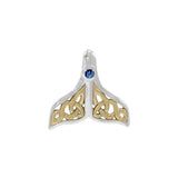 Celtic Whale Tail Sterling Silver and 14K Vermeil Gold Accent Pendant MPD071