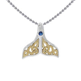 Celtic Whale Tail Sterling Silver and 14K Vermeil Gold Accent Pendant MPD071 - Jewelry