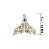 Celtic Whale Tail Sterling Silver and 14K Vermeil Gold Accent Pendant MPD071 - Jewelry