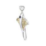 Celtic Manta Ray Sterling Silver and Vermeil Gold Accent Pendant MPD072 - Jewelry