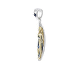Mermaid Surfboard Gold Accent Sterling Silver Pendant MPD077 - Jewelry