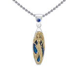 Mermaid Surfboard Sterling Silver and Vermeil Gold Accent Pendant MPD077 - Jewelry