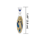 Mermaid Surfboard Gold Accent Sterling Silver Pendant MPD077 - Pendants