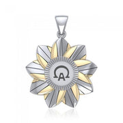 Alpha Omega Sterling Silver with 14K Gold Accent Pendant by Sibylle Grummes MPD1145