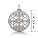 Flower of Life Mandala Silver and Gold Pendant MPD1146 - Jewelry