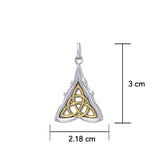 Everlasting divinity ~ Sterling Silver Danu Goddess Triquetra Pendant with 14k Gold accent MPD1197 - Jewelry