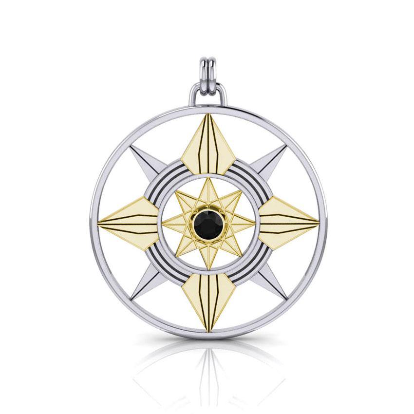 Be a Star Silver and Gold Pendant with Gemstone MPD1259 - Jewelry