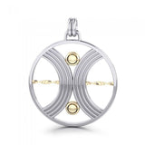 Balance Sterling Silver with 14K Gold Accent Pendant by Sibylle Grummes MPD1260