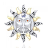 The Mid Winter Sun Silver and Gold Pendant MPD1269 - Jewelry