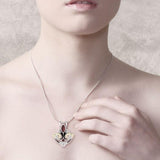 Look beyond your life’s endless journey ~ Sterling Silver Celtic Triquetra Pendant Jewelry with 14k Gold accent and Gemstone MPD1273 - Jewelry